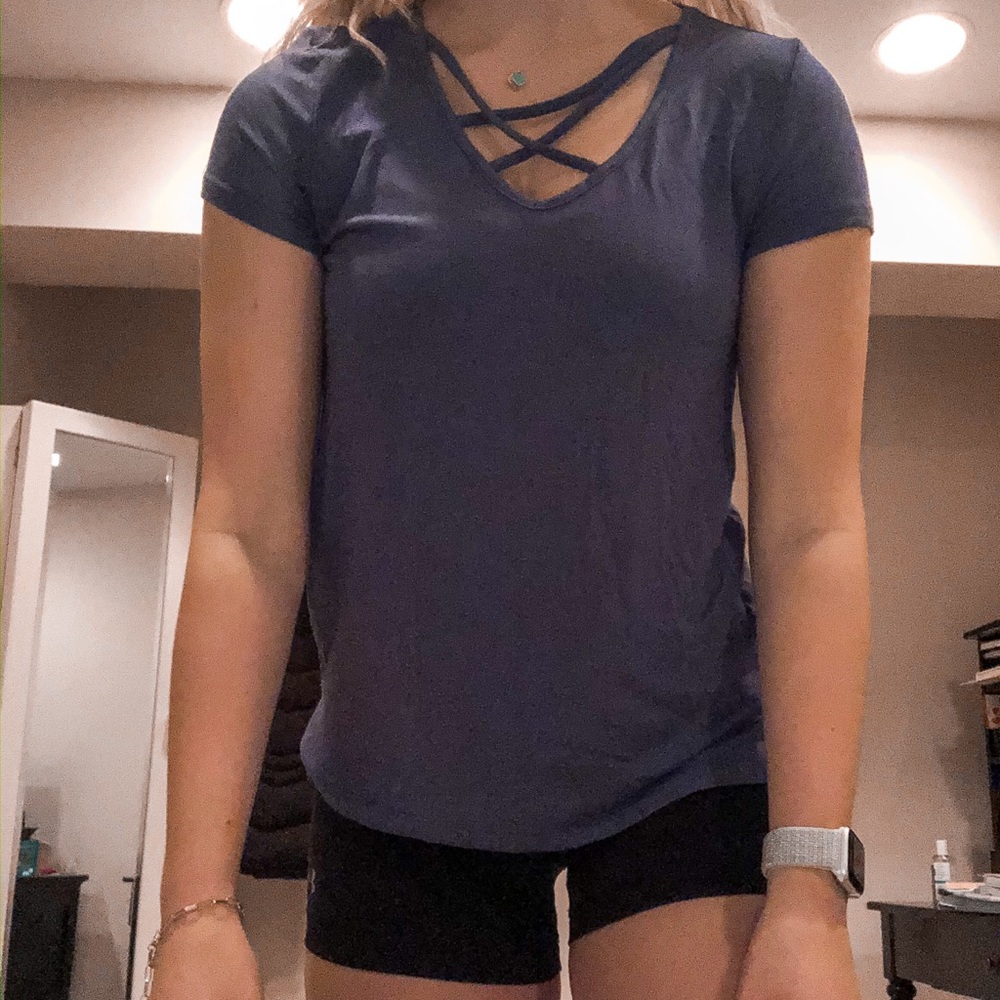 short sleeve criss cross shirt